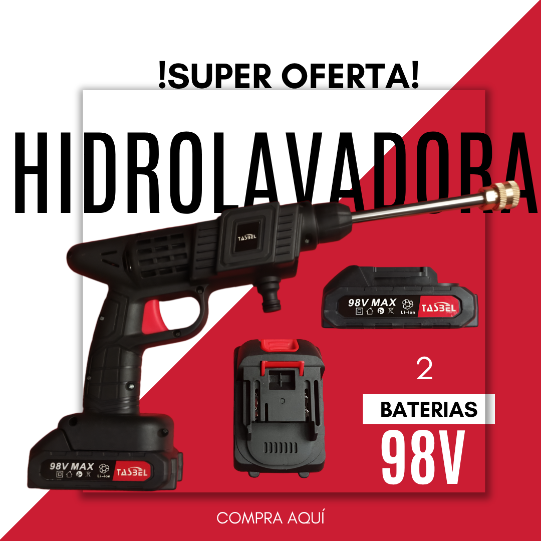 HIDROLAVADORA PORTATIL CON 2 BATERIAS 98V