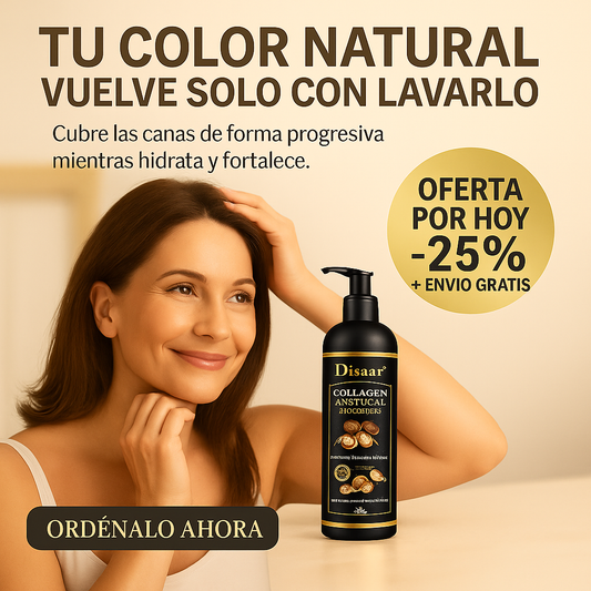 Shampoo Disaar® 400ml - Fórmula 100% Natural que Cubre las Canas al Instante